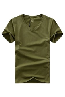 ZHENGQI Men's Plain Casual T-shirt (Green) - Intl  