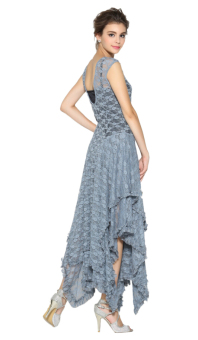 ZigZagZong Floral Lace Bridesmaid Women's Wedding Prom Gown Evening Party Dress (Grey) (Intl)  