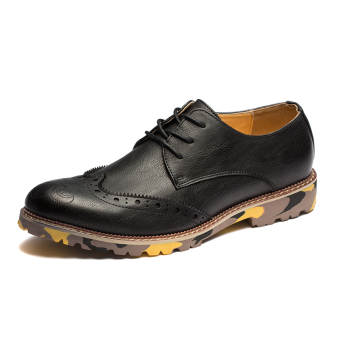 ZNPNXN Leather Brogues & Lace-Ups Casual Oxford Shoes (Black) - Intl  