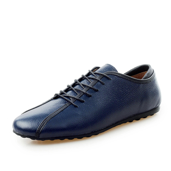 ZNPNXN Leather Men's Flat Shoes Casual Brogues & Lace-Ups?Blue? - Intl  