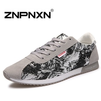 ZNPNXN Men's Breathable Forrest Gump Shoes Casual Sports Shoes (Grey)  
