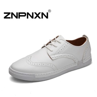 ZNPNXN Men's Breathable Skater Shoes Casual Shoes (White)  