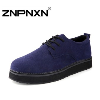 ZNPNXN Men's Casual shoes Lace Low Cut Thick Crust Shoes(Blue)  