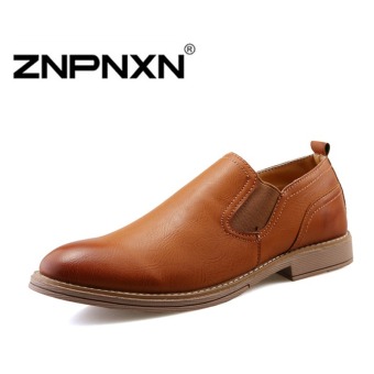 ZNPNXN Men's Casual shoes Slip-On CutShoes(Brown)  