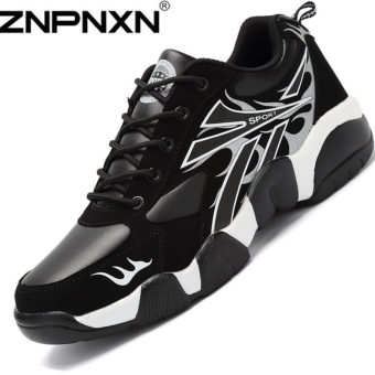 ZNPNXN Men's Couple Breathable Shoes Sports Casual Shoes (Black/White)  