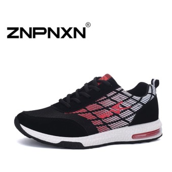 ZNPNXN Men's Fashion Breathable Casual Sports Shoes (Black/Red)  