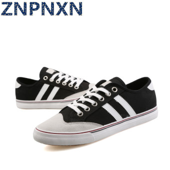 ZNPNXN Men's Fashion Lace-up Loafers Canvas Shoes (Black)  