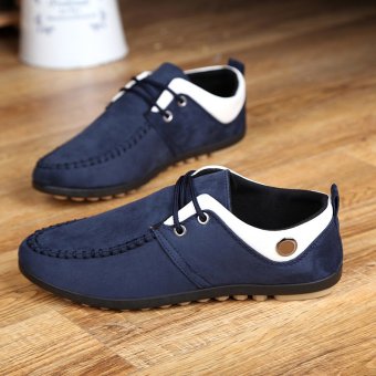 ZNPNXN Men's Fashion Lace-up / Loafers Upper Materials Suede(Blue)  