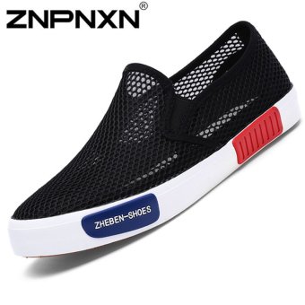 ZNPNXN Men's Fashion Sneakers Tulle shoes (Black)  