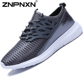 ZNPNXN Men's Fashion Sports Shoes Casual Lovers Running Shoes (Grey)  