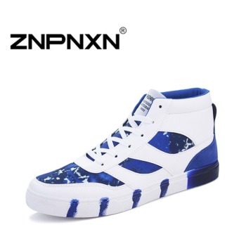ZNPNXN Men's High-top Skater Shoes Casual Shoes (Blue)  