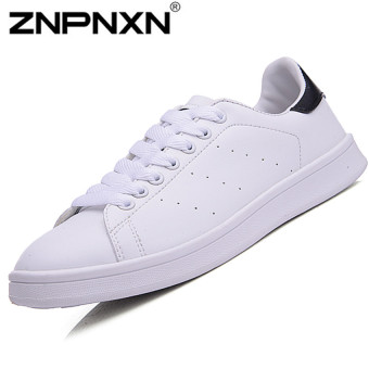 ZNPNXN Synthethic leather Fashion Sneakers Casual Skater Shoes (Black)  