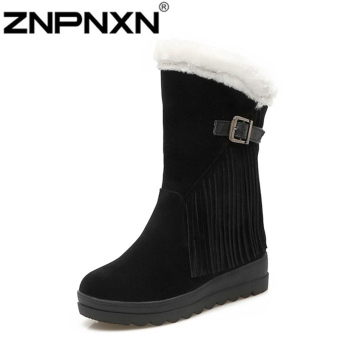 ZNPNXN Women's Fashion Bella shoes in the fall and winter snow boots?Black?  