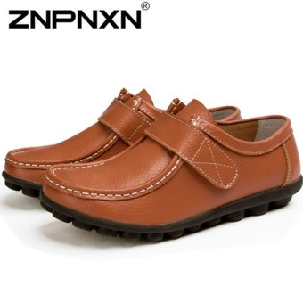 ZNPNXN Women's Fashion Slip-Ons & Loafers Leather Shoes Loafers Shoes Walking Shoes (Orange)  