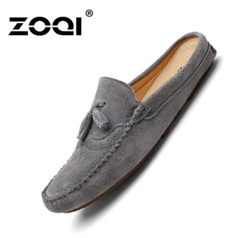 ZOQI Fashion Men Shoes Slip-Ons & Loafers Comfortable Flat Shoes(Grey) - intl  