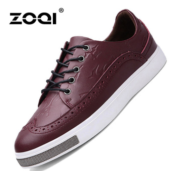 ZOQI man's formal low cut fashion genuine leather Derbies Shoes(Red) - intl  