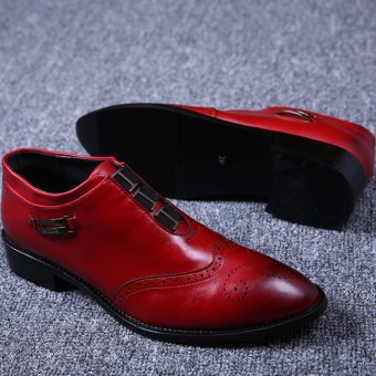 ZOQI man's formal Low Cut shoes genuine leather brogue style Shoes(red). - intl  
