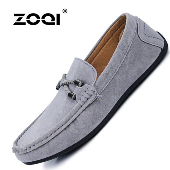 ZOQI man's Slip-Ons&Loafers fashion cow suede leather Shoes(Grey) - intl  