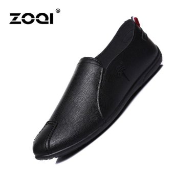 ZOQI Men's Fashion Casual Shoes Comfortable & Breathable Leather Shoes(Black) - intl  