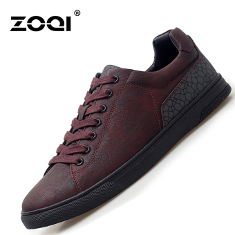 ZOQI Summer Man's Formal Low Cut Shoes Fashion Casual Comfortable Shoes-Red  