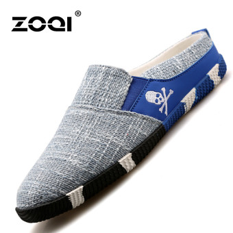 ZOQI Summer Man's Slip-Ons&Loafers Fashion Casual Breathable Comfortable Shoes-Lake Blue  