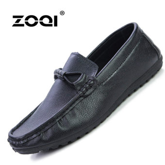 ZOQI Summer Man's Slip-Ons&Loafers Fashion Genuine Leather Breathable Comfortable Shoes(Black) - intl  