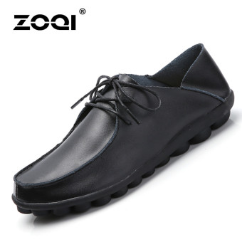 ZOQI Wanita Musim Panas Fashion Mocassins Loafers Sepatu Kasual Yang Nyaman Untuk Bernapas (Hitam).  