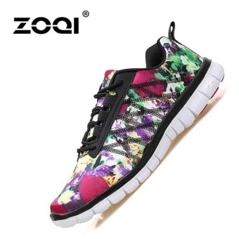ZOQI Women's Fashion Floral Pattern Sport Shoes Casual Shoes(Purple) - intl  