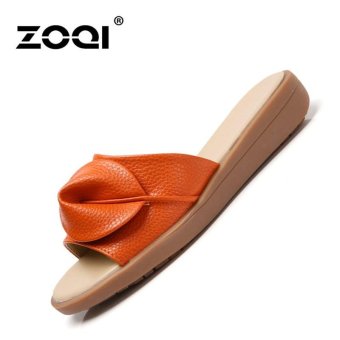 ZOQI Women's Fashion Heels Mules Summer Slides & Sandals(Orange) - intl  