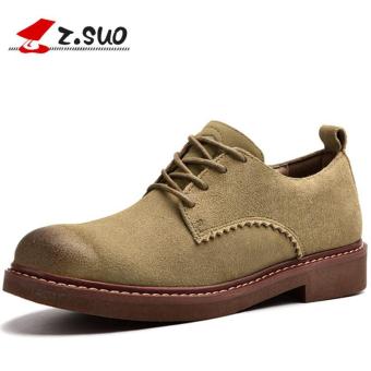 Z.SUO Women's Fashion Oxford Lace-Ups Suede Leather Shoes (Brown) - intl  