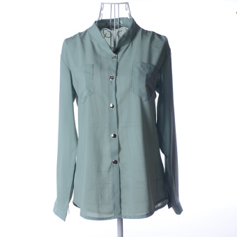 ZUNCLE Chiffon Shirt Casual Jacket(Dark green)  