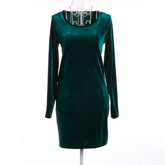 ZUNCLE Ladies High Waist Long-sleeved Dress(Green) - intl  