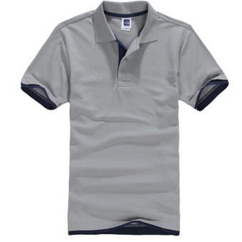 ZUNCLE Men's Polo Shirt Short Sleeve Golf Tennis Shirt (Gray+Navy blue)  