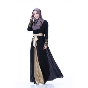 ZUNCLE Muslim Women dress stitching(Black)  