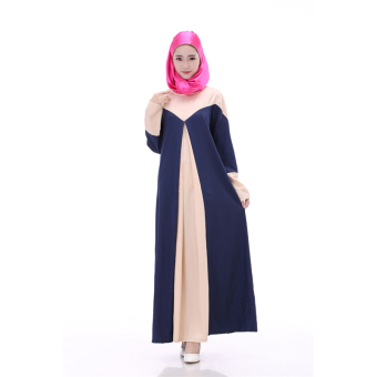 ZUNCLE Women Sleeved chiffon dress Muslim robes (Blue)  