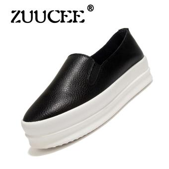ZUUCEE 2017 Spring and Autumn Le Fu shoes women within the dermatoglyphics shoes a pedal lazy shoes thick sandals shoes casual shoes?black?  
