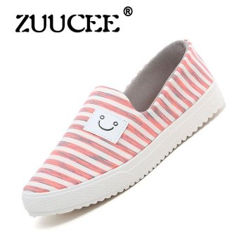ZUUCEE 2017 spring and summer new breathable a pedal leisure low to help lazy canvas shoes female Korean students shoes shoes(pink)  