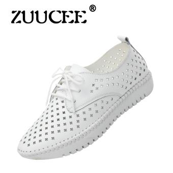 ZUUCEE Spring and autumn season with a small white shoes female 2017 new loose cake at the end of casual shoes round bottom flat small shoes?white?  