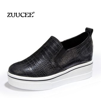 ZUUCEE Spring new music blessing shoes within the shoes of a pedal Lai Lai shoes casual wild flat students sports shoes?black?  
