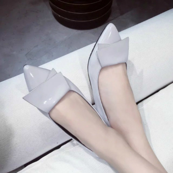 ZUUCEE Women's Fashion Bow Flat Shoes Single Shoes (Grey) - intl  