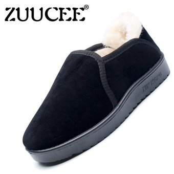 ZUUCEE Women's Fashion Warm Snow Boots Cotton Velvet Boots Non-slip Winter Shoes (Black) - intl  
