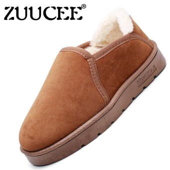 ZUUCEE Women's Fashion Warm Snow Boots Cotton Velvet Boots Non-slip Winter Shoes (Brown) - intl  