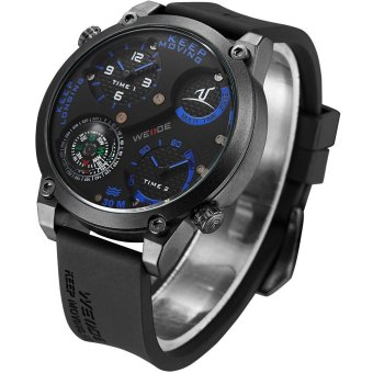 [100% Genuine]WEIDE Brand Men Watch Big Dial Analog Display Quartz Wristwatches Fashion Design Military Men Sports Watches  