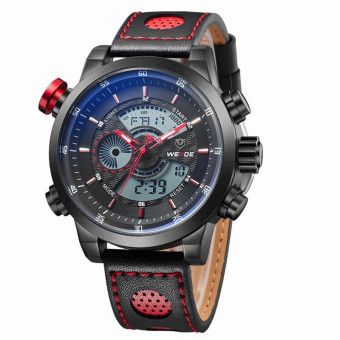 [100% Genuine]WEIDE Men's Fashion Casual Sports Watch Quartz Digital LED Back Light Military 30m Waterproof Men Watches 3401 - intl  