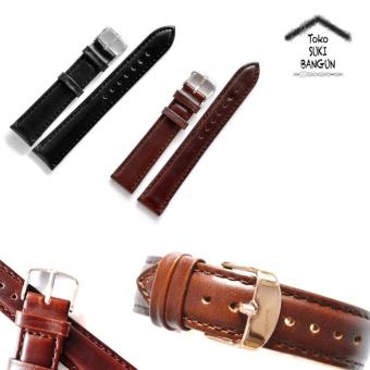 18Mm Tali Jam Kulit Vintage Genuine Leather Watch Band Strap  