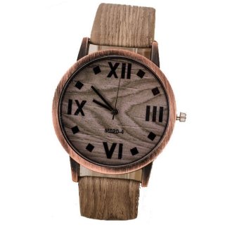 2016 unisex perhiasan mewah dari kayu maupun bambu baru merek jam tangan kulit kayu kuarsa blaus Masculino (Hitam)  