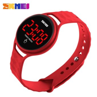 2017 SKMEI New Girls Students Casual Digital Sports Led Touch Fashion Wrist Watches-Red(1230) - intl  
