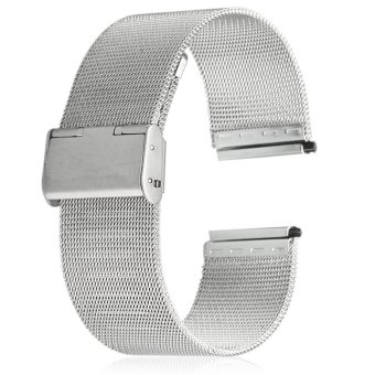 20mm Stainless Steel Mesh Bracelet Watch Band Replacement Strap for Men Women (Silver)  