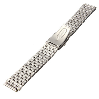20mm Stainless Steel Watch Band Strap Bracelet and Push Button Double Flip Lock  
