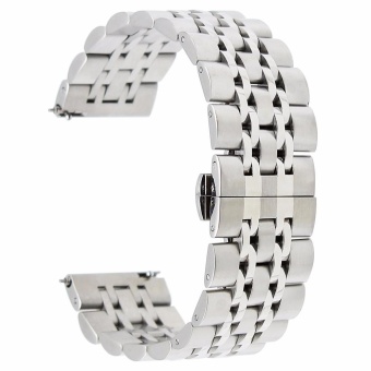 22mm Stainless Steel Watch Band for Samsung Gear S3 Classic / Frontier Butterfly Buckle Strap Wrist Belt Bracelet Silver - intl  